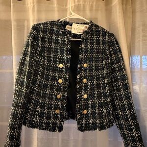 Calvin Klein Women's Tweed Jacket - Black and White